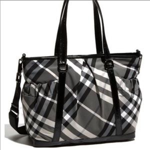 Burberry Nova Black/white/gray Diaper/Baby Bag/Tote